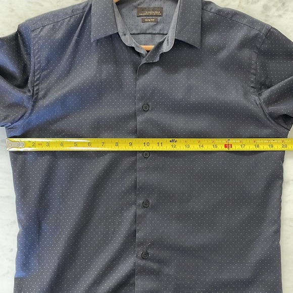 Black Tag Slim Fit Zara Men’s Navy Blue Dress Shirt medium - Picture 5 of 5